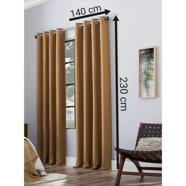 Set de 2 panneaux de rideaux opaques marron 2.30 x 1.4m x(2 pièces)