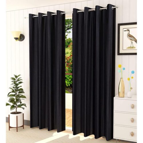 Set de 2 panneaux de rideaux opaques noir 2.30 x 1.4m x 2 pièces