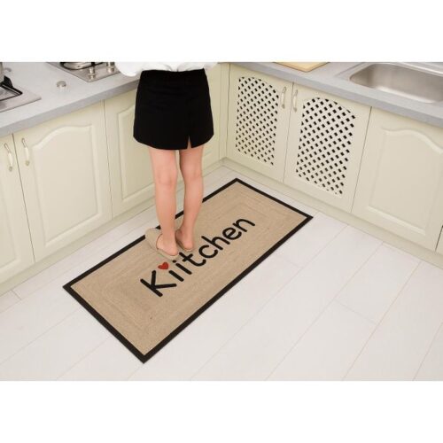 Tapis de cuisine lavable en machine ,antidérapant et Facile d'entretien,motif cœur (60x120 cm)