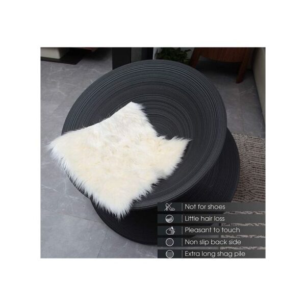 Tapis Fourrure ( 35x35cm ) ( Blanc ) tendance