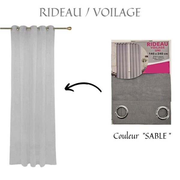 un Rideau voilage classique 140/240 Gris