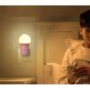 Veilleuse LED ours bicolore pour chambre d'enfants, lumière chaude