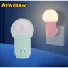 Veilleuse LED ours bicolore pour chambre d'enfants, lumière chaude