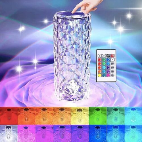 Veilleuse romantique en cristal avec éclairage tactile