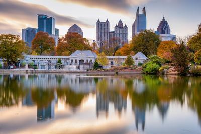 Atlanta, Georgia, USA Autumn Skyline from Piedmont Park. - Photographic Print, 12x8