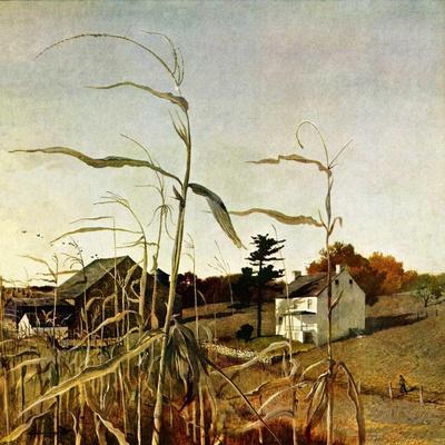 "Autumn Cornfield,"October 1, 1950 - Giclee Print, 16x16
