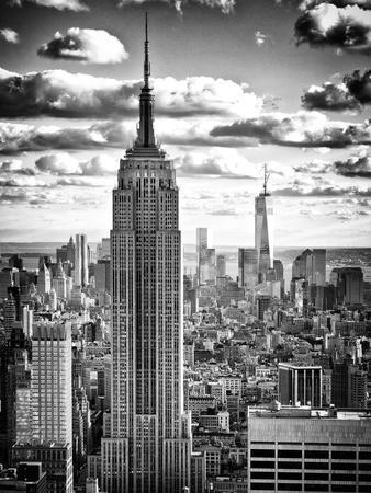Cityscape, Empire State Building and One World Trade Center, Manhattan, NYC - Photographic Print, 12x16