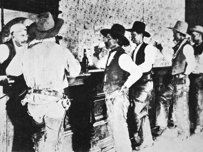 Cowboys Drinking in a Texas Saloon, C.1890 - Photographic Print, 16x12 Cowboys Drinking in a Texas Saloon, C.1890 - Photographic Print, 16x12