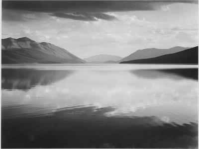 Looking Across Lake Toward Mts "Evening McDonald Lake Glacier National Park" Montana 1933-1942 - Wall Art Print, 16x12