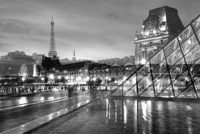 Louvre with Eiffel Tower Vista #2 - Photographic Print, 12x8