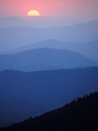 Sunrise, Appalachian Mountains, Great Smoky Mountains National Park, North Carolina, USA - Photographic Print, 12x16 Sunrise, Appalachian Mountains, Great Smoky Mountains National Park, North Carolina, USA - Photographic Print, 12x16